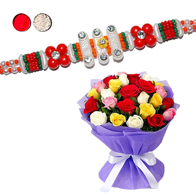"Rakhi - ZR-5360-code172(SINGLE RAKHI), Flower bunch - Click here to View more details about this Product